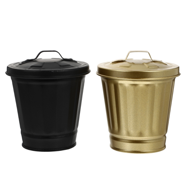 

waste bins 2pcs lovely mini trash can deskgarbage with lid small storage jar