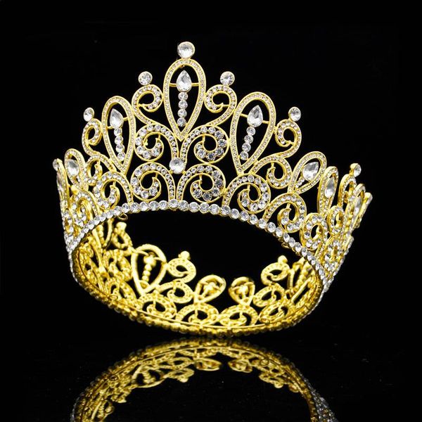 

hair clips & barrettes fashion designs big tiaras large pageant crown headdress headband diadem prom beauty jewelry wedding accessories, Golden;silver