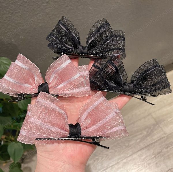 

2pcs/set korea bow barrette hairpin for women girls headdress bangs hairclip hairgrips cute back head clip hair accessories, Slivery;white