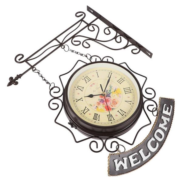 

wall clocks 1pc european style clock decorative hanging retro double-side