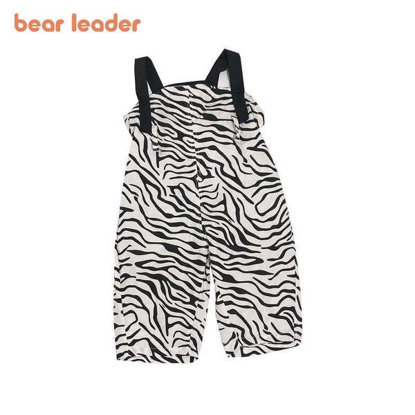 

bear leader girls suspender pants summer kids striped casual overalls children korean fashion loose clothing 1-6 years 210708, Blue