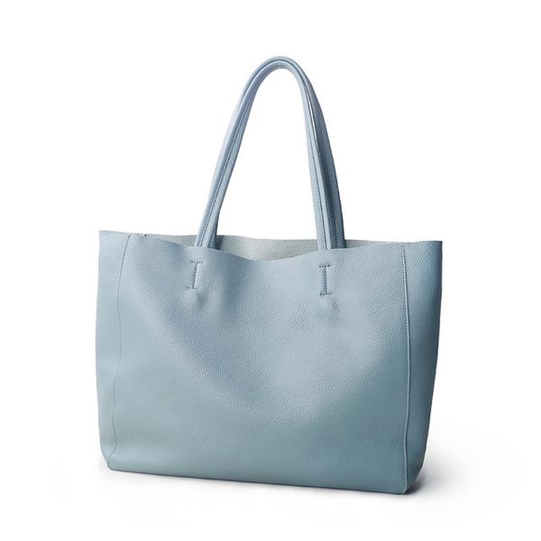 

2021 women deluxe genuine cowhide leather totes handbag lady simple soft satchels bag high capacity waterproof shopping bags