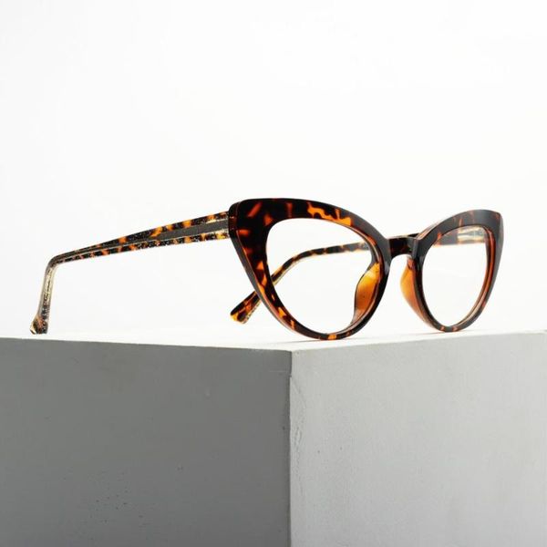 

fashion sunglasses frames myopia pochromic finished leopard women eyeglasses frame with color lens sun glasses cat eyewear nx, Black