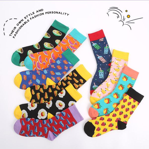 

women's sorks hosiery so female long tube graffiti korean fashion college wind cute fruit hip hop, Black;white