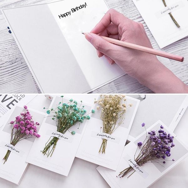 

greeting card mother's day handwritten wishes thanks father's thanksgiving gypsophila dry flowers exquisite cards
