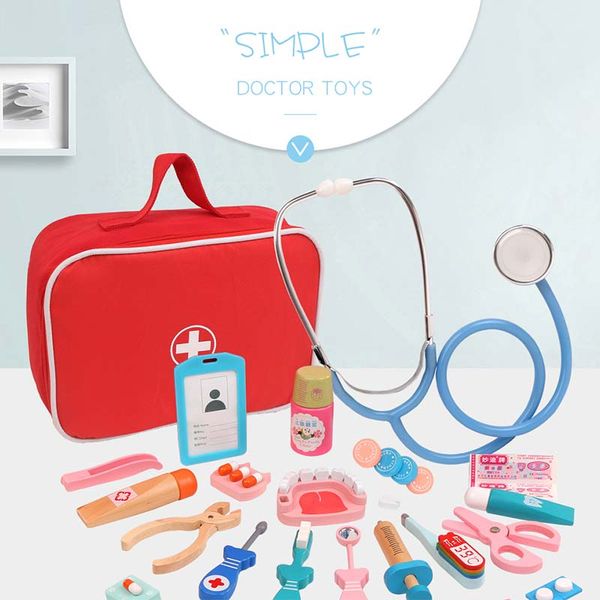 

wooden pretend play childrens educational toys childrens interest development medical simulation kit set