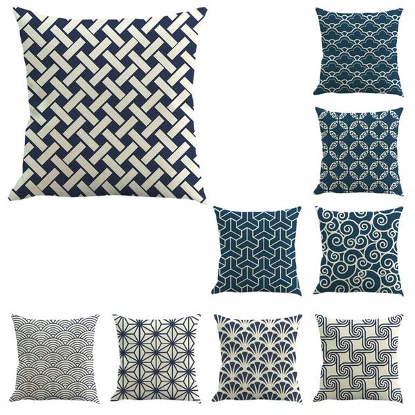 

pillow case cushion covers linen sofa car home decorative geometric print pillowcase for household bedroom accessories