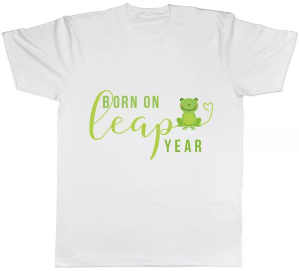 

born on leap year mens t-shirt tee, White;black