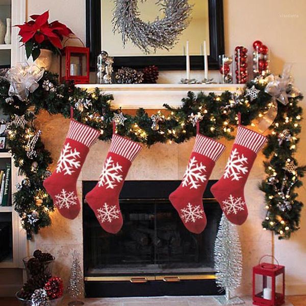 

christmas decorations stocking knit xmas gift candy bag sock for year home tree