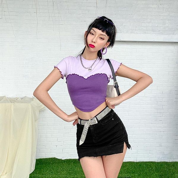 

women's t-shirt woman summer short sleeve crop top, White