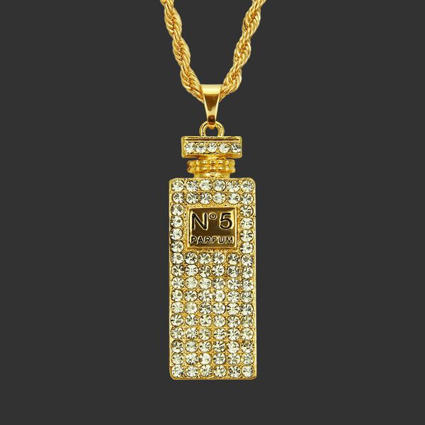 

amulet neck pendants hip hop men's necklace pendant, trendsetter, diamond, perfume bottle, styling accessories, Silver