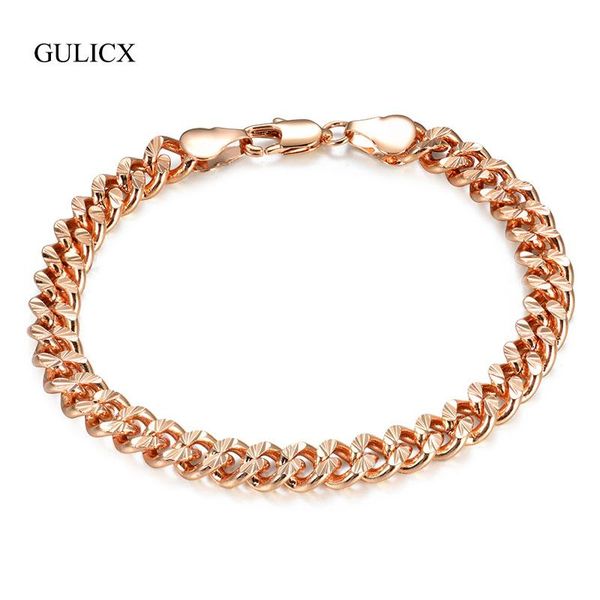 

link, chain gulicx 2021 men's stailess steel bracelets rose gold color women & link fashion jewelry male bijoux glbl065a, Black