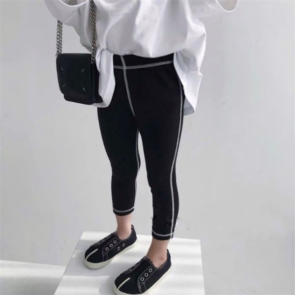 

spring summer arrival girls fashion skinny pants kids korean design trousers 210528, Blue