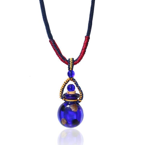 

pendant necklaces 1pc essential oil round bottle pendants murano glass perfume necklace perfumes and fragrances for women, Silver