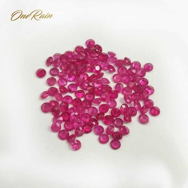 

onerain loose gemstone 1 pcs 1.75 mm round natural ruby stones diy decoration jewelry accessories gifts wholesale h1015, Black