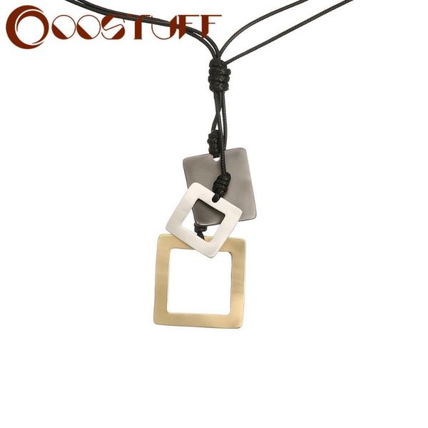 

pendant necklaces women's statement necklace 2021 fashion square long chain suspension unusual neck decorative jewelry vintage accessor, Silver