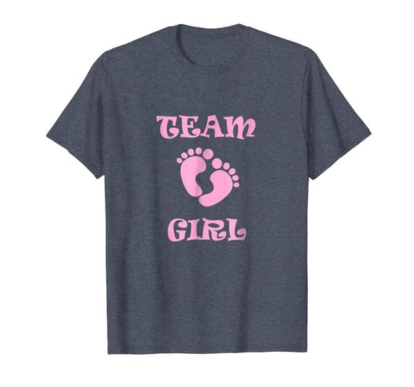 

baby shower gender reveal team girl pink shirt, White;black