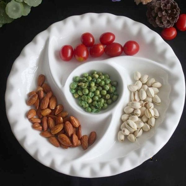 

dishes & plates beautiful fruit plate ceramic grid snack serving platter home deskdried tray