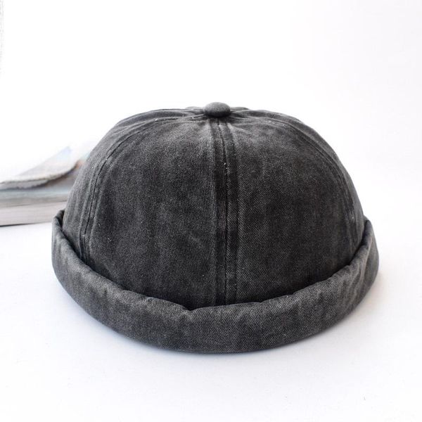 

wide brim hats south korean version of the four seasons old hat men and women without melon leather wash main street hip-hop r, Blue;gray