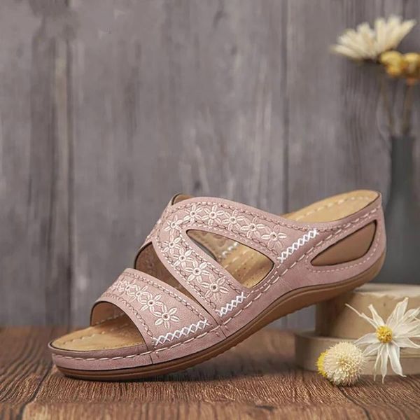 

ladies shoes comfortable platform casual soft women slippers wedge cozy plus size female sandals summer beach outdoor slides, Black
