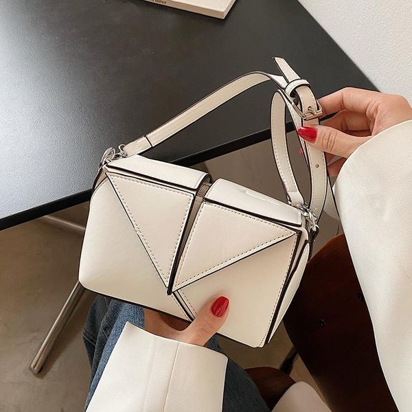 

evening bags collapsible solid colour pu leather shoulder bag for women 2021 summer female fashion travel crossbody handbag and purses