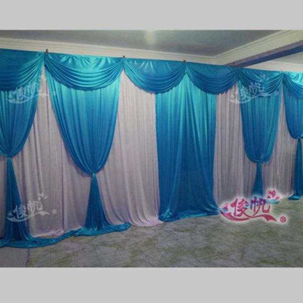 

party decoration romantic taffiany blue wedding backdrop curtain with swag drape and 3m high 6m wide dhl