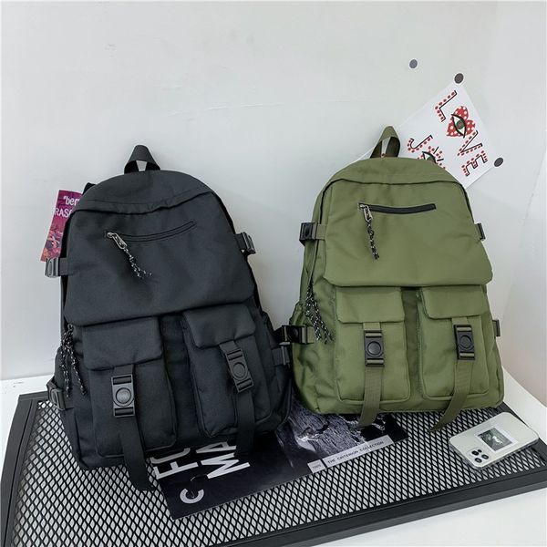 

solid color fashion women's backpack oxford school bag for girls large-capacity waterproof travel