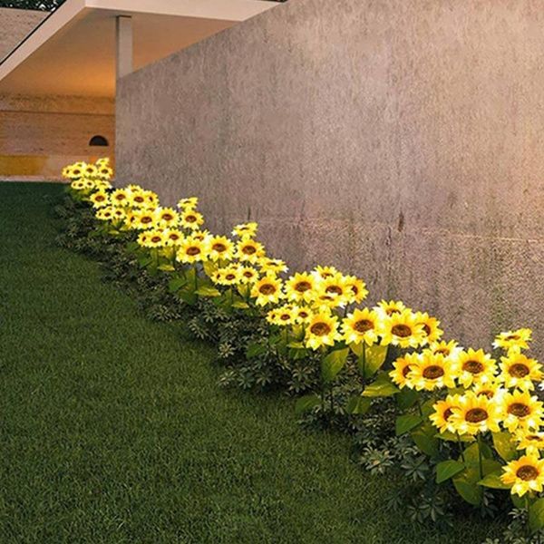

solar landscape lights 66*15 cm warm light sunflower lawn lamp energy saving garden courtyard decoration lamps