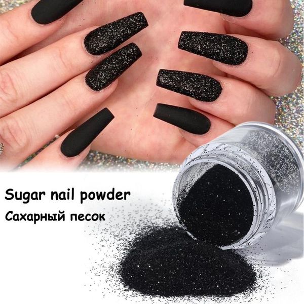 

nail art kits 1 box accessories white black gold purple light colorful woolen powder glitter nails