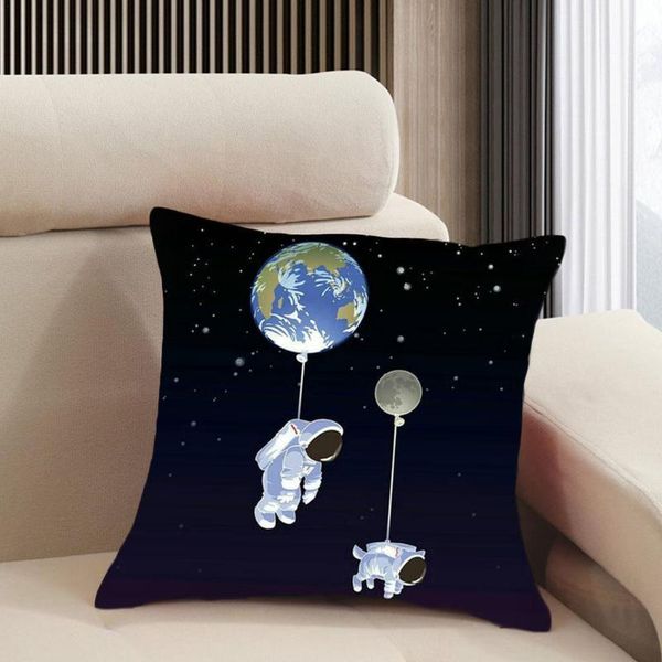 

pillow case 45*45cm astronaut rocket the moon sofa decorative cover cushion polyester throw pillowcase for home chair