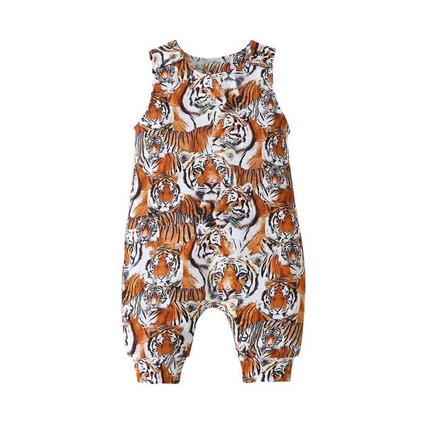 

tiger pattern sleeveless romper born baby girls boys jumpsuit for toddler kids summer clothes jumpsuits, Blue