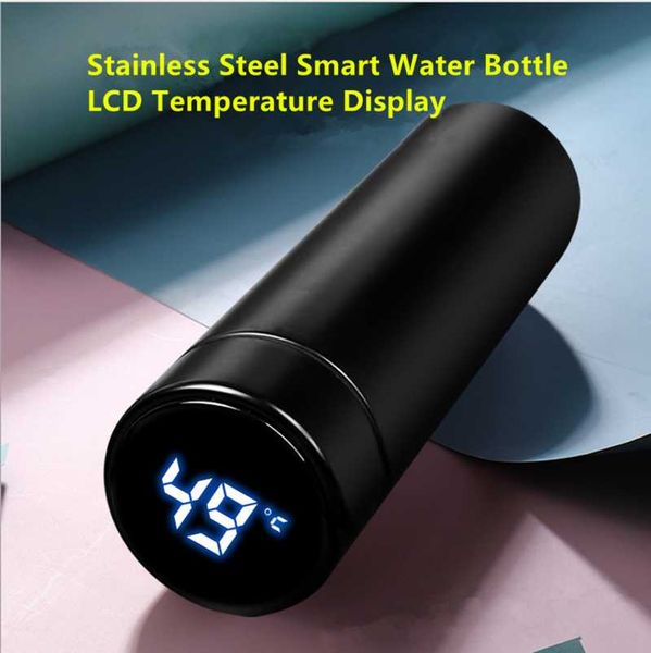 

water bottles 304 stainless steel smart bottle, leak proof, double walled, keep drink & cold, lcd temperature display