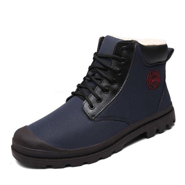 

boots super warm men winter waterproof rain shoes 2021 men's ankle snow boot fur botas masculina bota size 39-45, Black