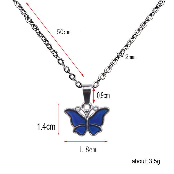 

students mood necklace stainless steel chain change color necklaces, Silver