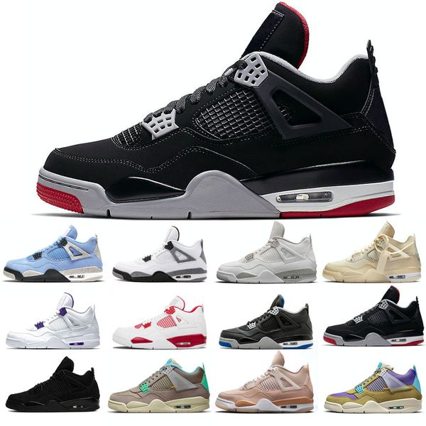 

4s new basketball shoes for man black cat cool haze desert moss court purple travis white cement oreo sail olivia kim orange metallic fire r