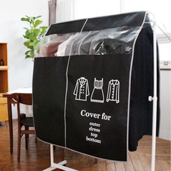 

pouch garment dress protector transparent suit hanging clothes dust cover coat hanger non-woven storage closet organizer case clothing & war