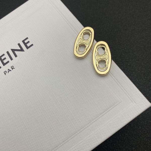 

fashion charm saijia temperament women's arc de triomphe brass material small fragrance atmosphere simple earrings, Golden