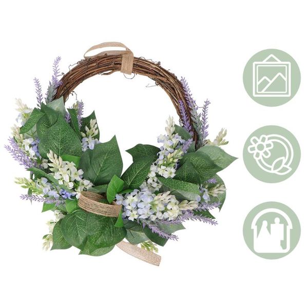 

simulated lavender garland household door hanging wreath wedding party decoration for home store (white) decorative flowers & wreaths