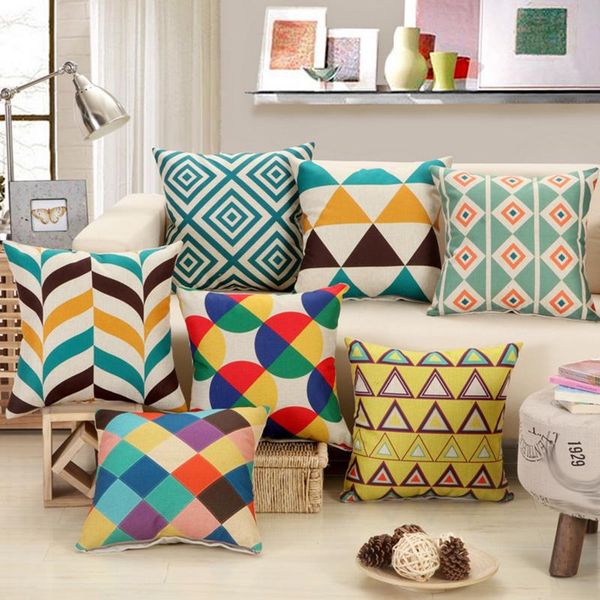 

cushion/decorative pillow mgheyud decorative throw cover geometric flower colorful printing for sofa car office chair cushion 45x45cm