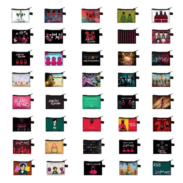 

40 styles squid game clutch bag children's coin purse wallet for student portable card pouch key storage bags polyester handbag yx10211