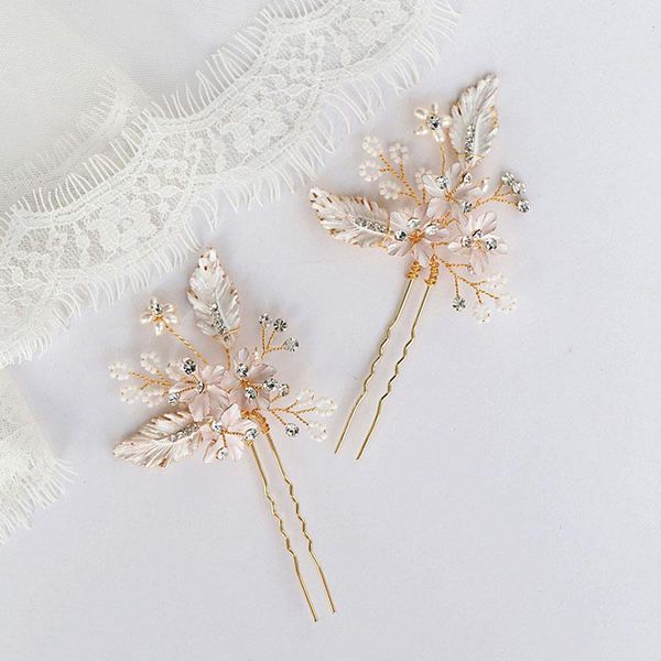 

hair clips & barrettes slbridal handmade alloy flower freshwater pearls bridal pin wedding sticker women bridesmaids jewelry accessories, Golden;silver