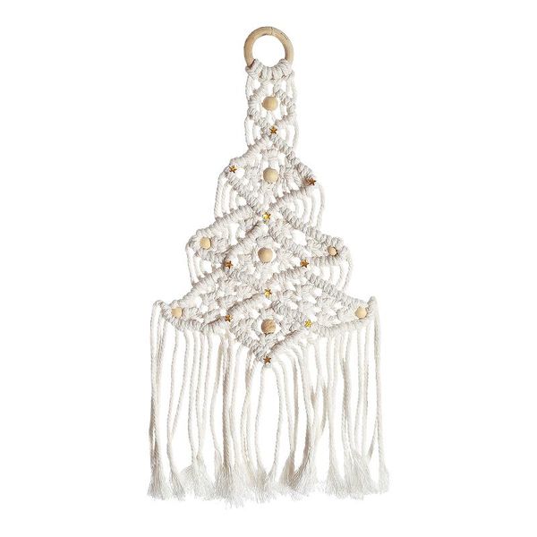 

tapestries wall woven tapestry, christmas tree macrame hanging, art boho living room pendant for home chic decor charming
