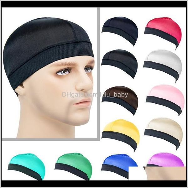 Cupola a onda cupola in seta in cofano elastico elastico cappello turbante traspirato per capelli cappelli cappelli da cuccioli di berretto da berretto da 10pcs 10pcs hgjnx wig caps sahu7