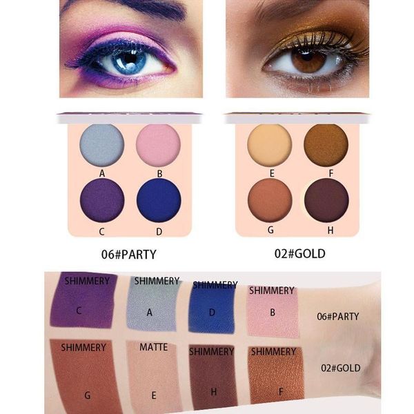 

eye shadow 4 color wine red eyeshadow palette makeup pressed shimmer matte long-lasting hua for beauty cosmetic
