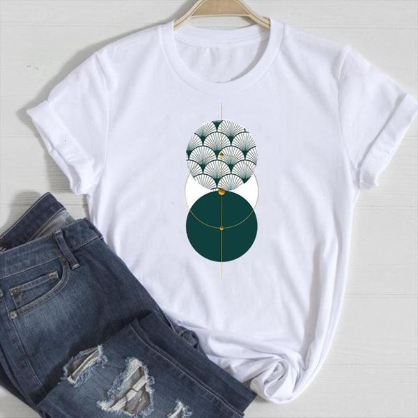 

short sleeve geometric beach womens t shirt vacation cute summer tshirts fashion clothes graphic lady print tee, White