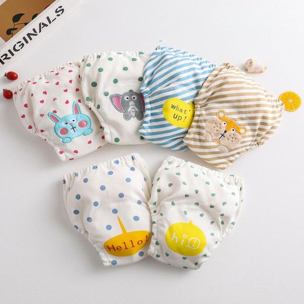 

three-dimensional embroidered gauze diapers, cotton baby training pants, waterproof washable learning pants cloth diapers