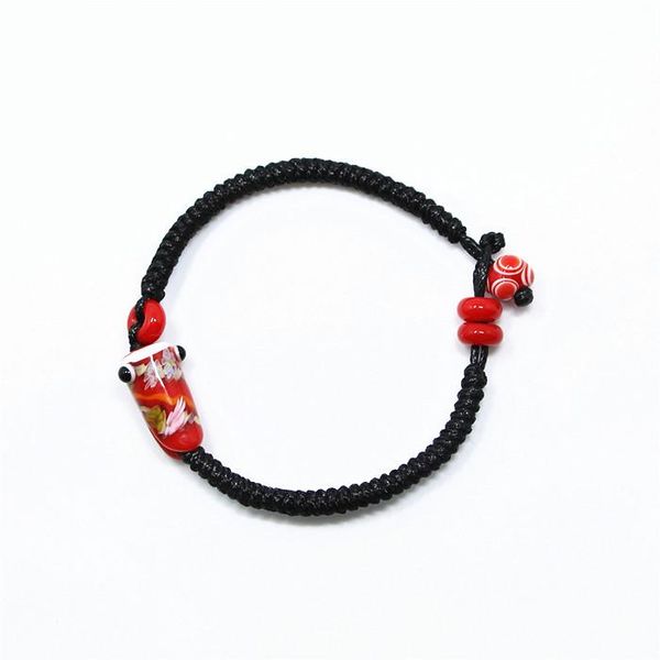 

charm bracelets japanese style glazed bead carp flag bracelet simple peach blossom to bring good luck and happiness, Golden;silver