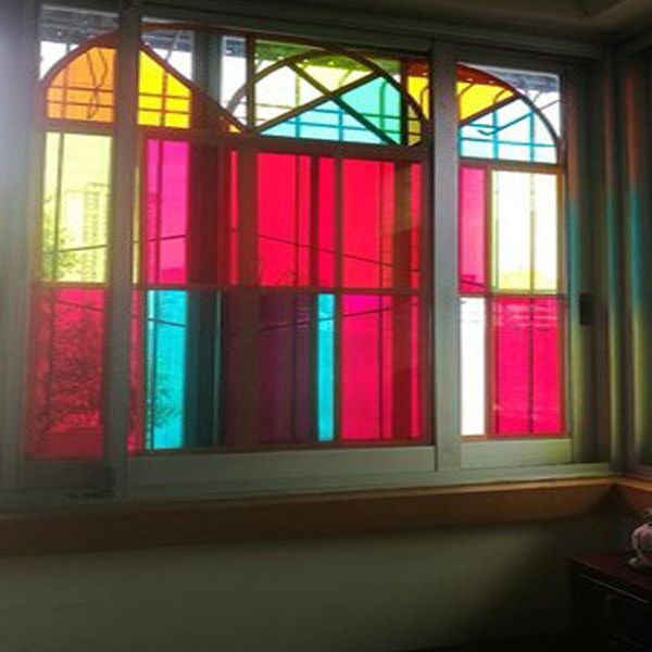 

big wide colorful window film sun protection shading balcony bathroom sliding door office building thermal explosion 152cmx10m stickers