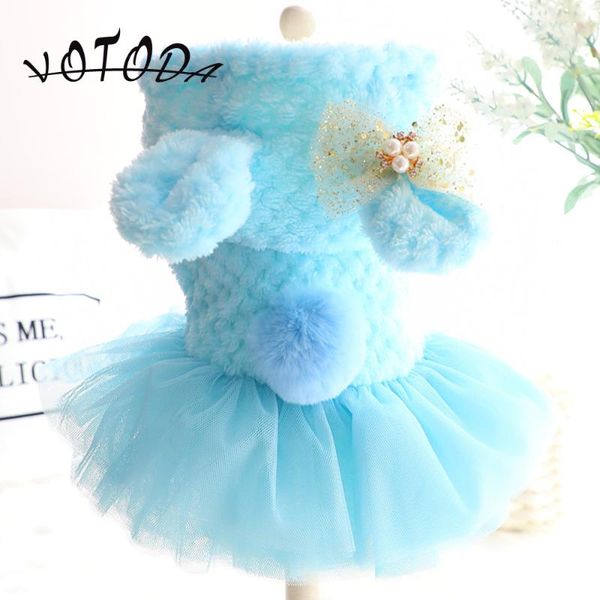 

dog apparel winter pet furry skirt cute bow lace dress small dogs cats luxury yarn warm clothes coats hooded cotton jackets