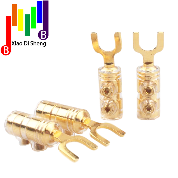

smart power plugs 4pcs 8pcs hi-end pure copper y shape speaker audio jack screwing banana plug connector connectors spade